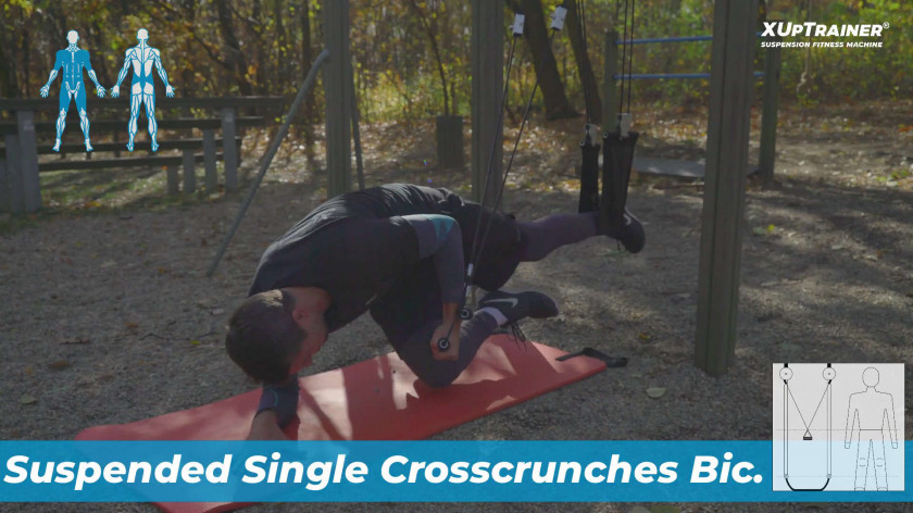 XUP Suspended Single Crosscrunches Biceps - náročné posilování hlubokého stabilizačního systému