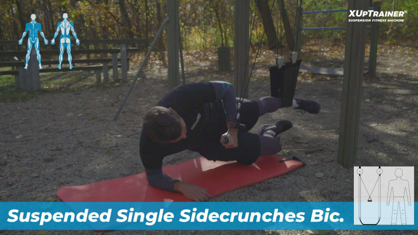 XUP Suspended Single Sidecrunches Biceps - velmi náročný cvik na celé tělo a core