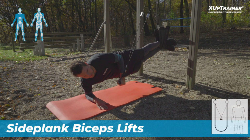 XUP Sideplank Biceps Lifts - exercise for core and biceps